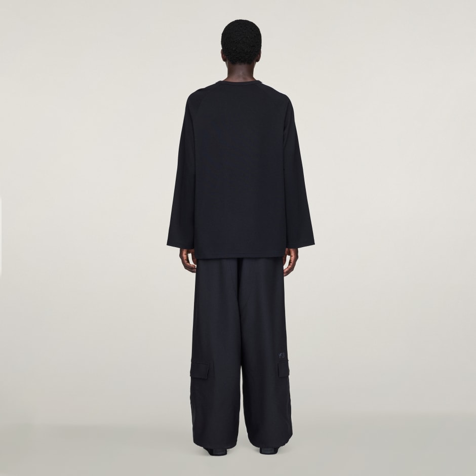 Tricou Y-3 cu m&acirc;necă lungă și 3 dungi