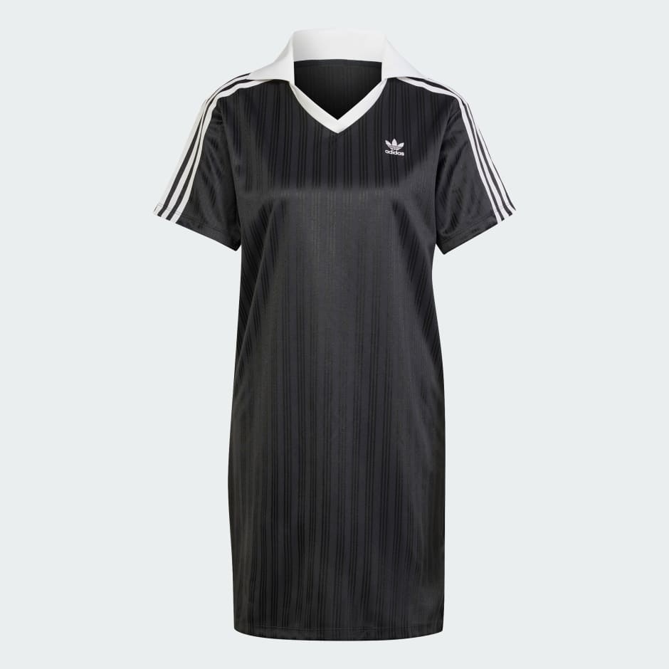 ワンピース *Adidas*adidas*Adidas* Football Jacquard V-Neck Dress Clear CLOTHING - Adicolor Football Jacquard V-Neck Dress - Black