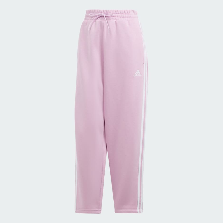 Essentials 3-Stripes Open Hem Fleece Pants