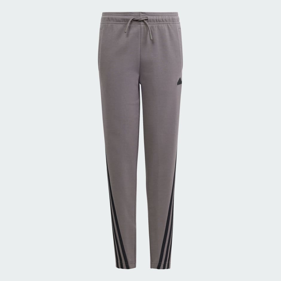 Adidas pants hot sale grey stripes