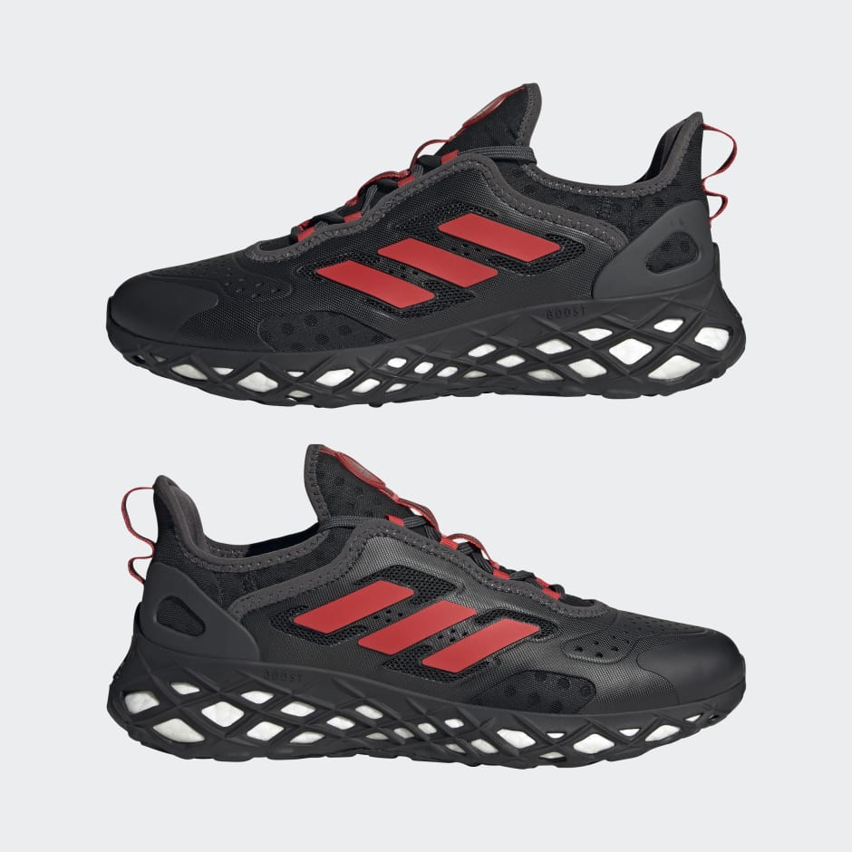 Adidas boost black outlet and red