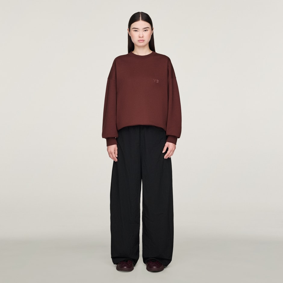 Hanorac cu guler rotund din material plușat periat Y-3