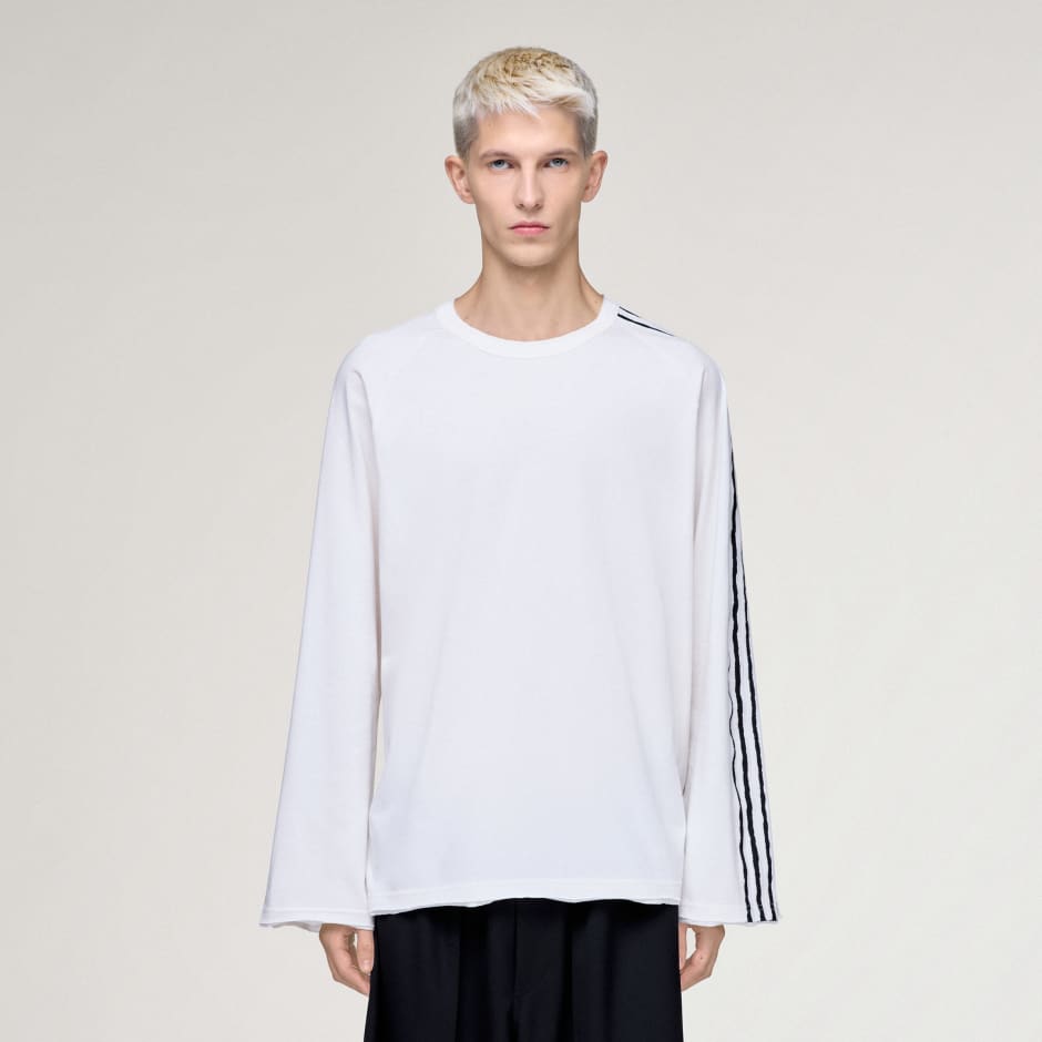 MAJICA DUGIH RUKAVA NEOBRAĐENIH RUBOVA Y-3 3 STRIPES