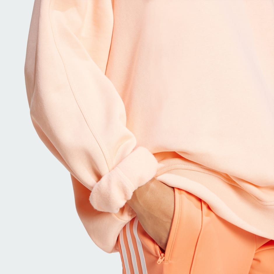 Essentials Fleece Long Oversized Crew Sweatshirt