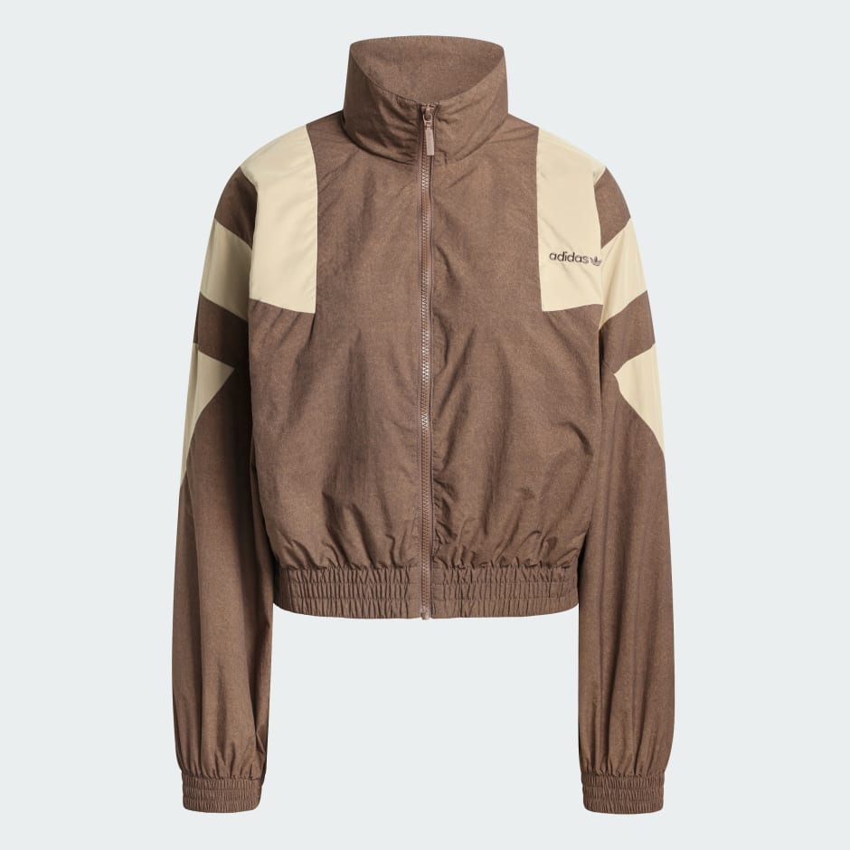 BLOCKED WASHED ZIPPED TRACK TOP