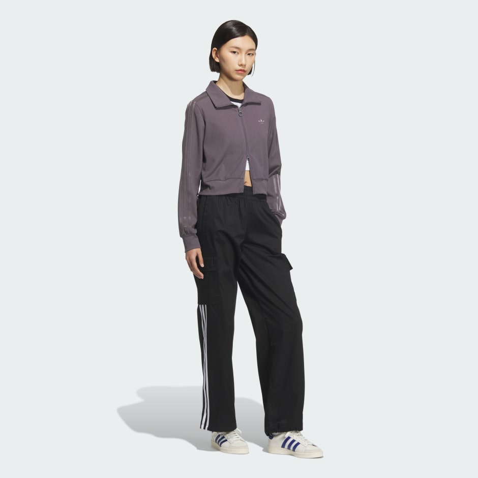 Ribbed Collar Full-Zip Track Top