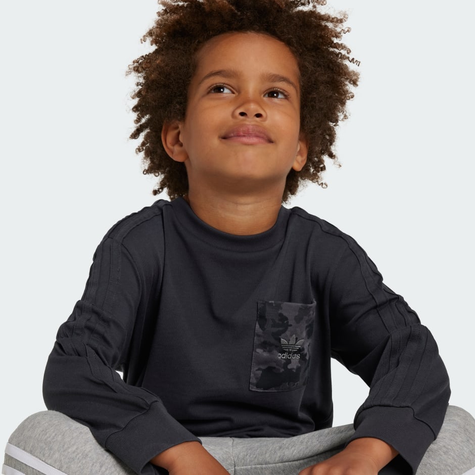 Long Sleeve Tee with Chest Pocket Kids