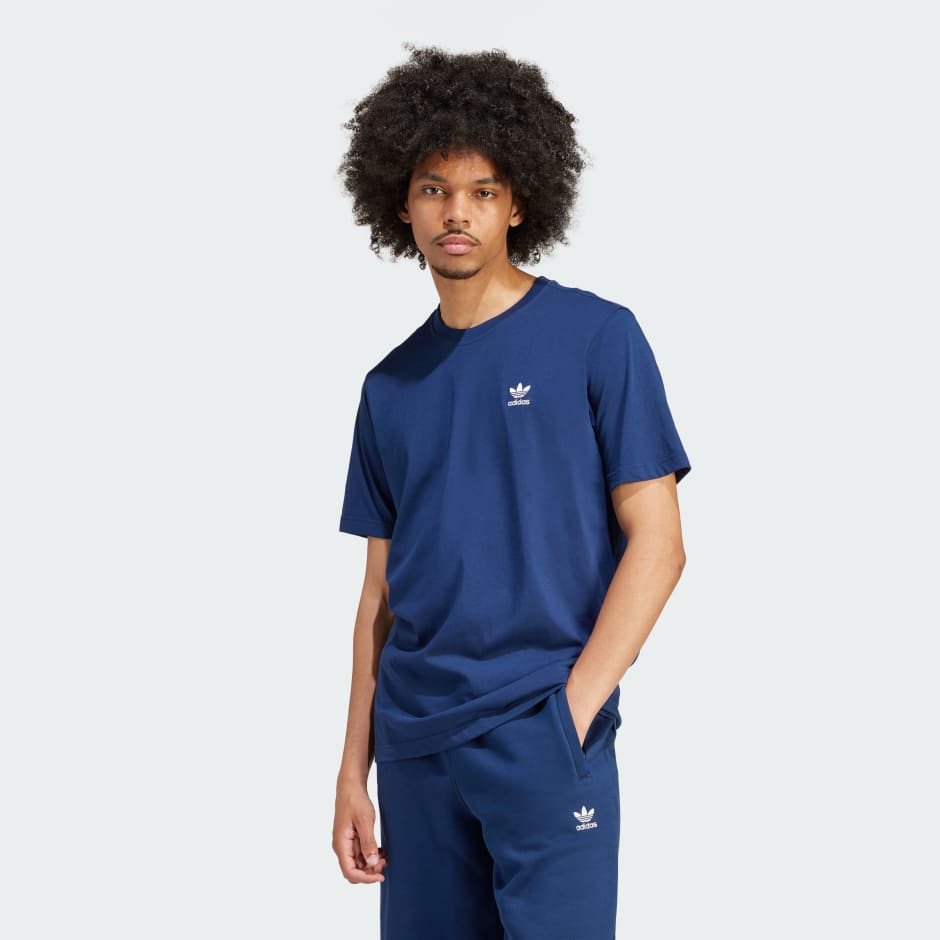 adidas Trefoil Essentials Tee - Blue | adidas TZ | Sport-T-Shirts