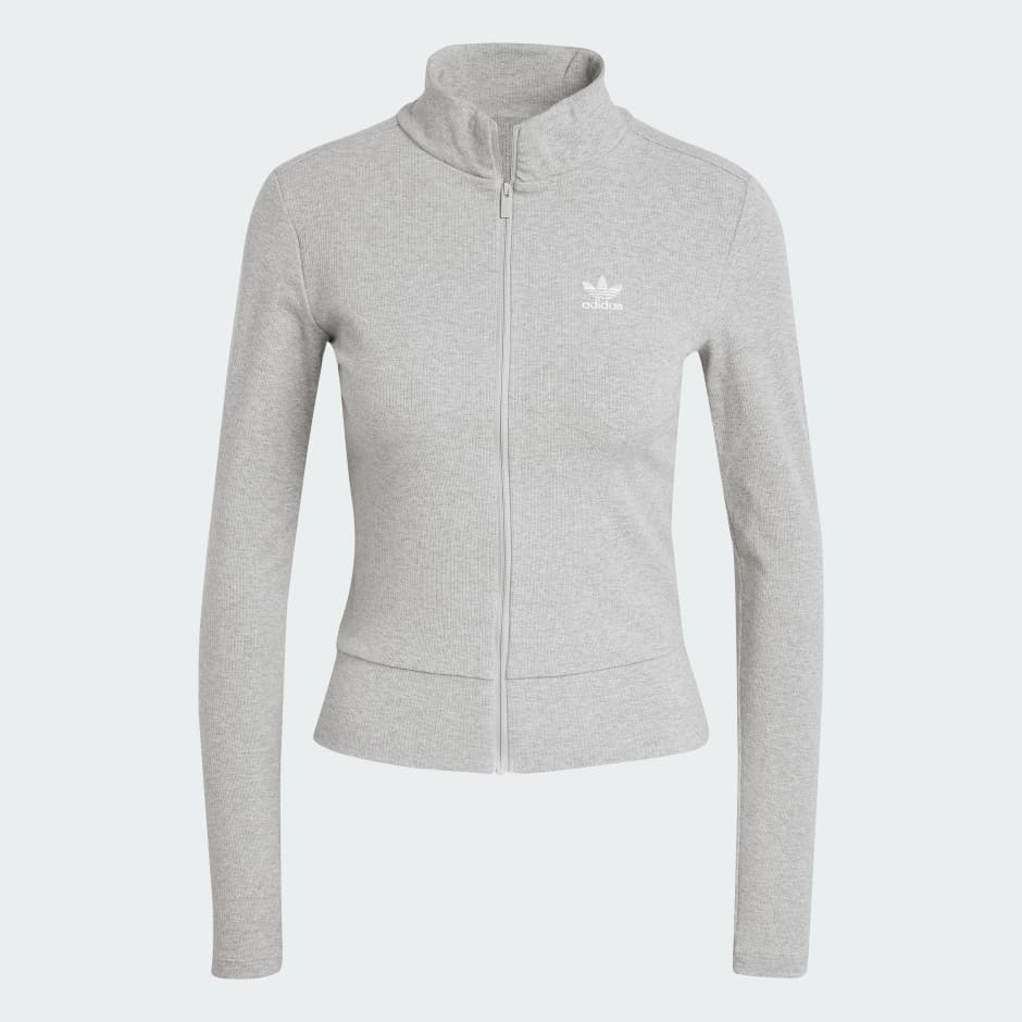 Chaqueta Deportiva Essentials Acanalada Cierre Frontal