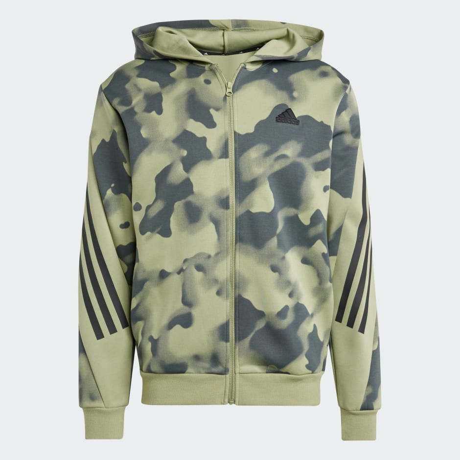 Future Icons 3-Stripes Allover Print Full-Zip Hoodie