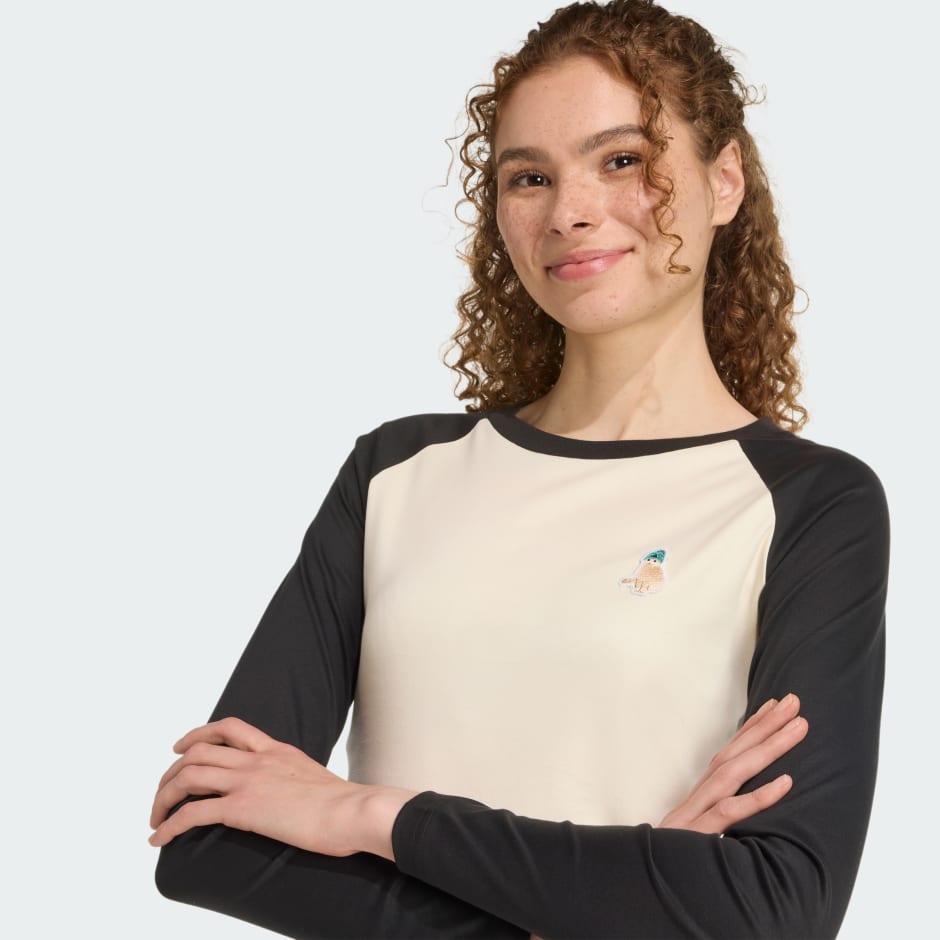 小貓貼布圖案長袖 T 裇