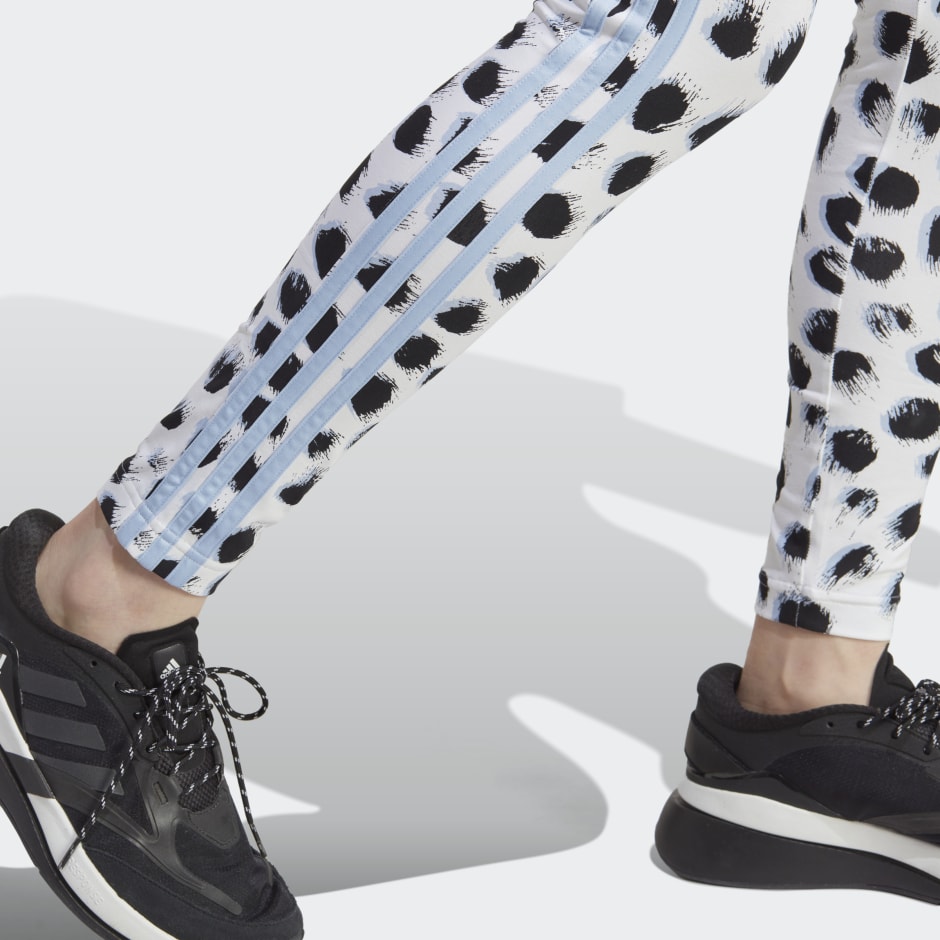 Staren niettemin kasteel Women's Clothing - Essentials 3-Stripes Animal Print Leggings - White |  adidas Oman