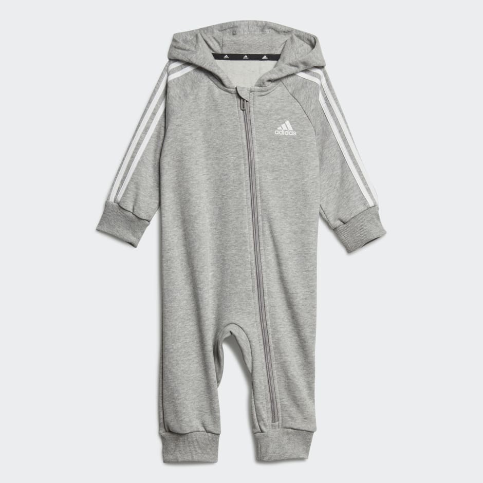 Sturen zal ik doen Gezamenlijke selectie Kids Clothing - Essentials 3-Stripes French Terry Bodysuit Kids - Grey |  adidas Kuwait