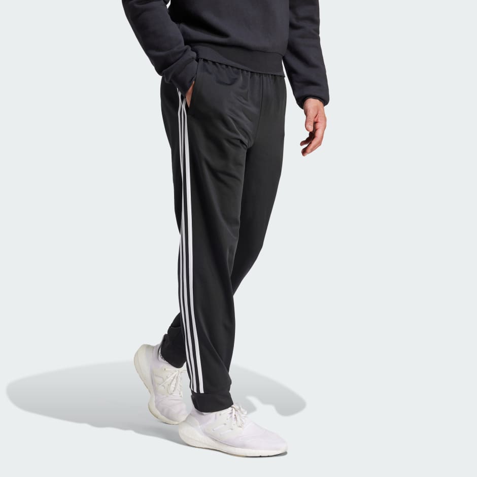 Essentials Warm-Up Tapered 3-Stripes Track Pants