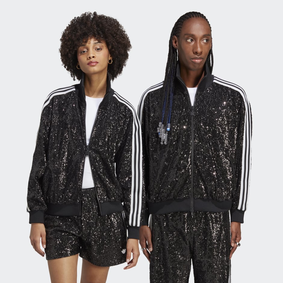 adidas Blue Version Sequin Beckenbauer Track Jacket (Gender Neutral) - Black | KE