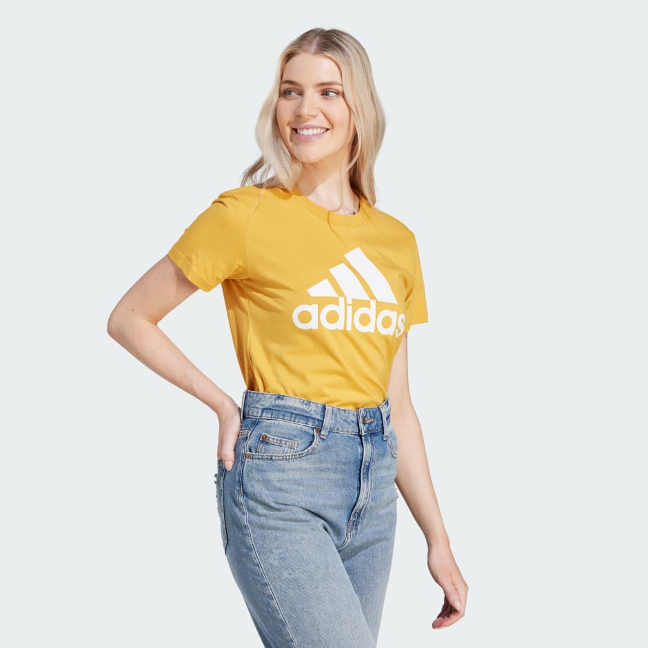 Yellow adidas t shirt 2024 women's