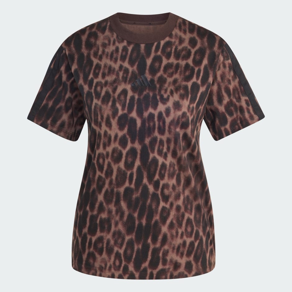 Seasonal Essentials Leopard Print T-Shirt with 3-Stripes