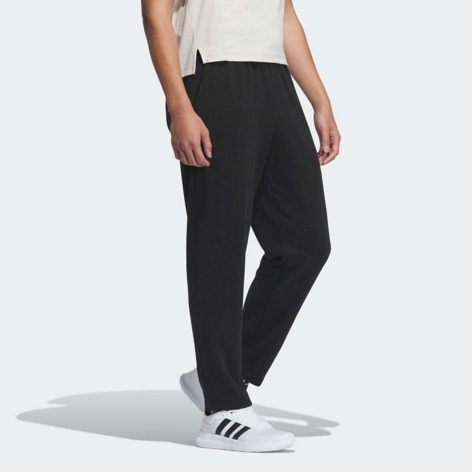 Small Logo French Terry Open Hem Pants