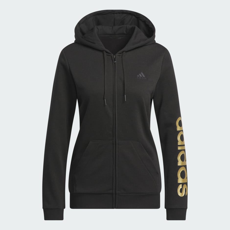 Women's adidas essential linear logo store fz hoodie