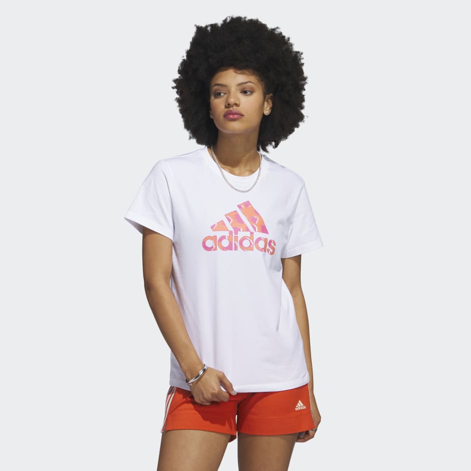 Fundir halcón Habitat adidas Animal Print Badge of Sport Tee - White | adidas OM