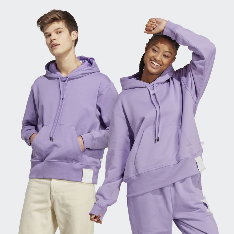 adidas Lounge Heavy French Terry Hoodie Purple adidas UAE