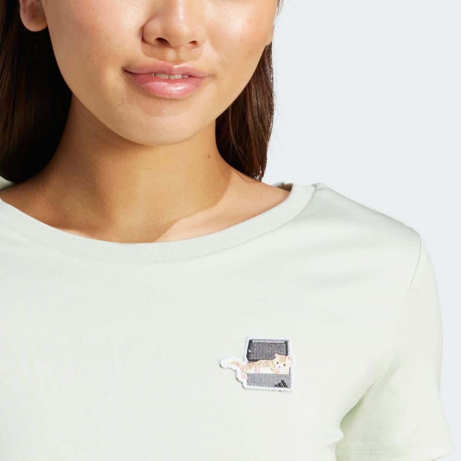Cat Patch Cropped Graphic Tee