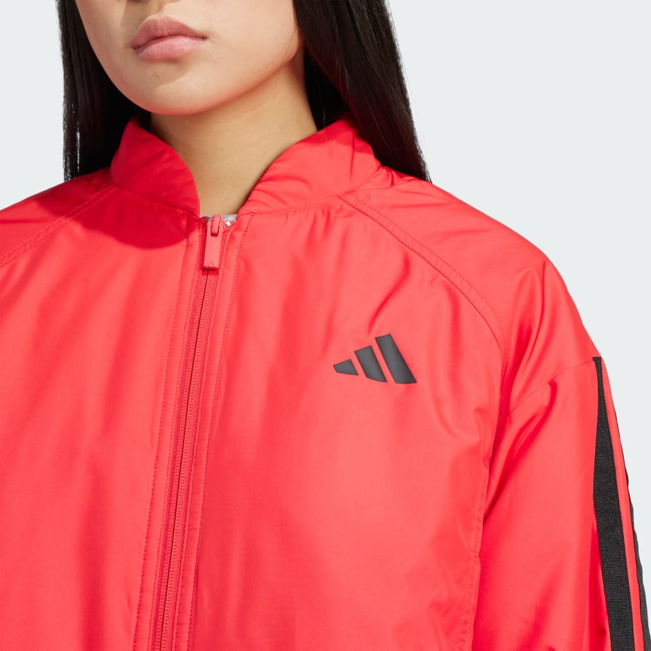 Essentials 3-Stripes Insulated Crop Bomber Jacket