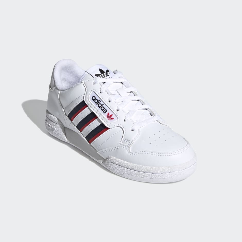 adidas white shoes red stripes