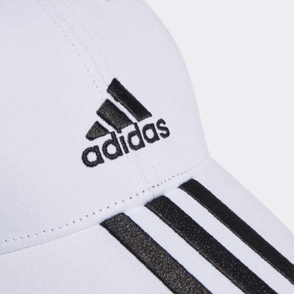 adidas 3-Stripes Cotton Twill Baseball Cap - White | adidas KE