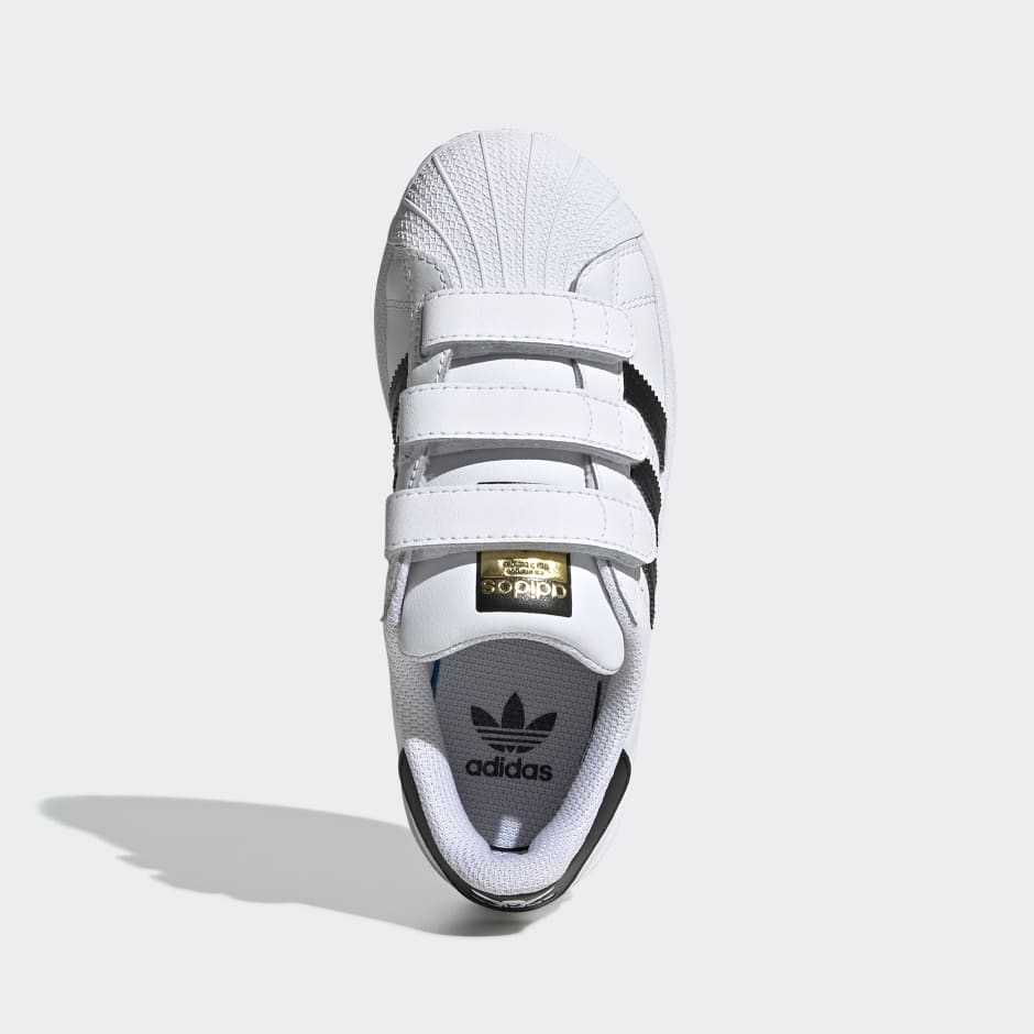 Adidas superstar trainers white black foundation online