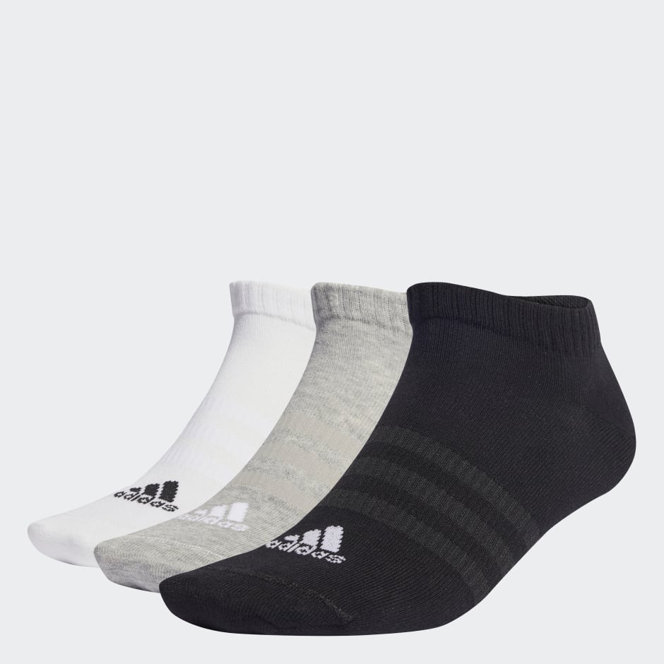 adidas Thin and Light Sportswear Low-Cut Socks 3 Pairs - Grey | adidas SA