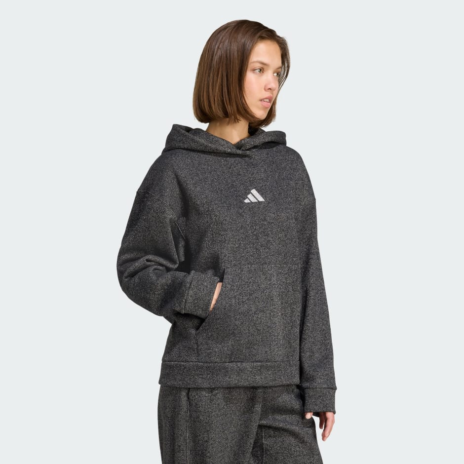 ALL SZN Holiday Glitter Fleece Loose Hoodie
