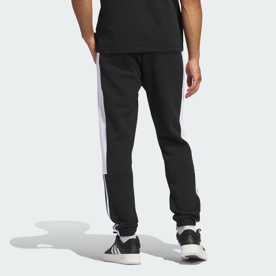 Essentials Fleece Tapered Cuff 3-Stripes Colorblock Pants