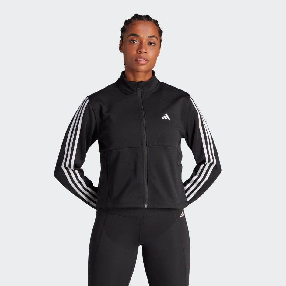 Women\'s AEROREADY Jacket Train Clothing - | 3-Stripes Bahrain - adidas Black Track Essentials