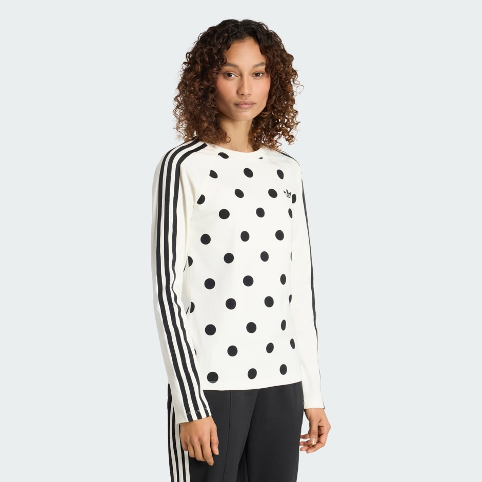 POLKA DOTS SLIM LONG SLEEVE TOP