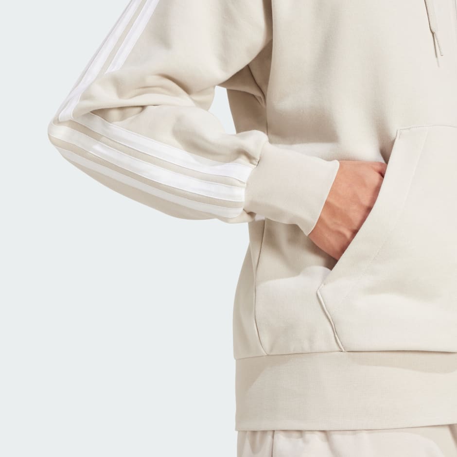 جاكيت بقبعة Essentials 3-Stripes French Terry
