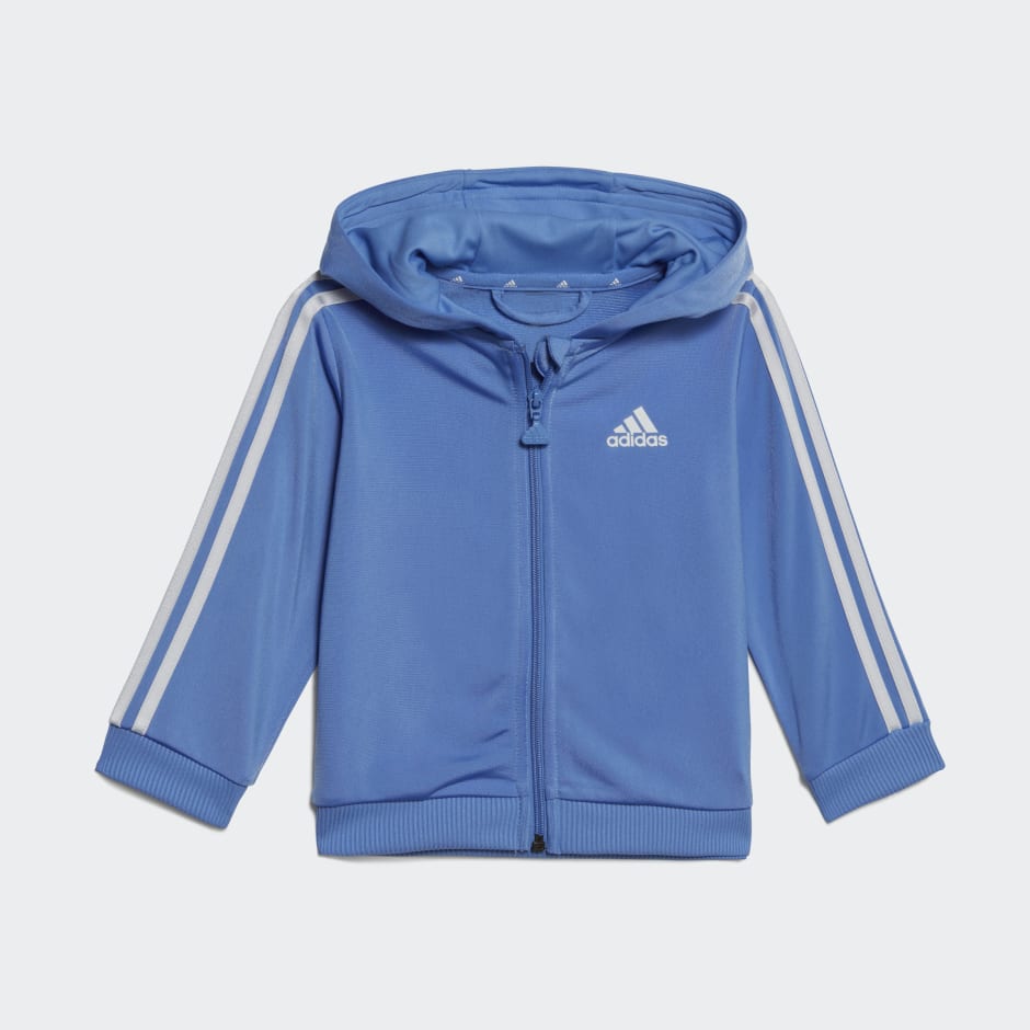 Kids Clothing - Essentials Shiny Hooded Track Suit - Blue | adidas ...