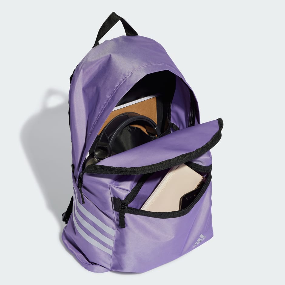 adidas Classic 3-Stripes Glam Backpack - Purple | adidas UAE