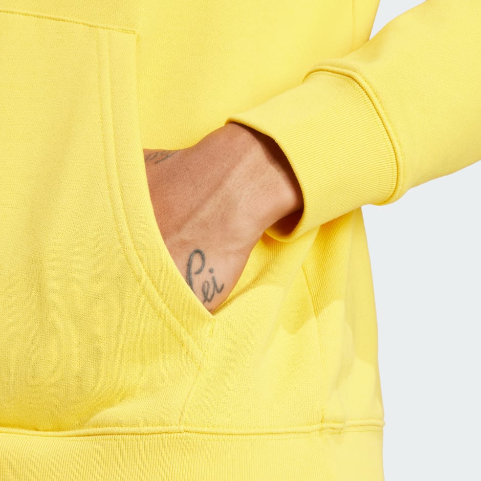 Adidas trefoil yellow hoodie best sale