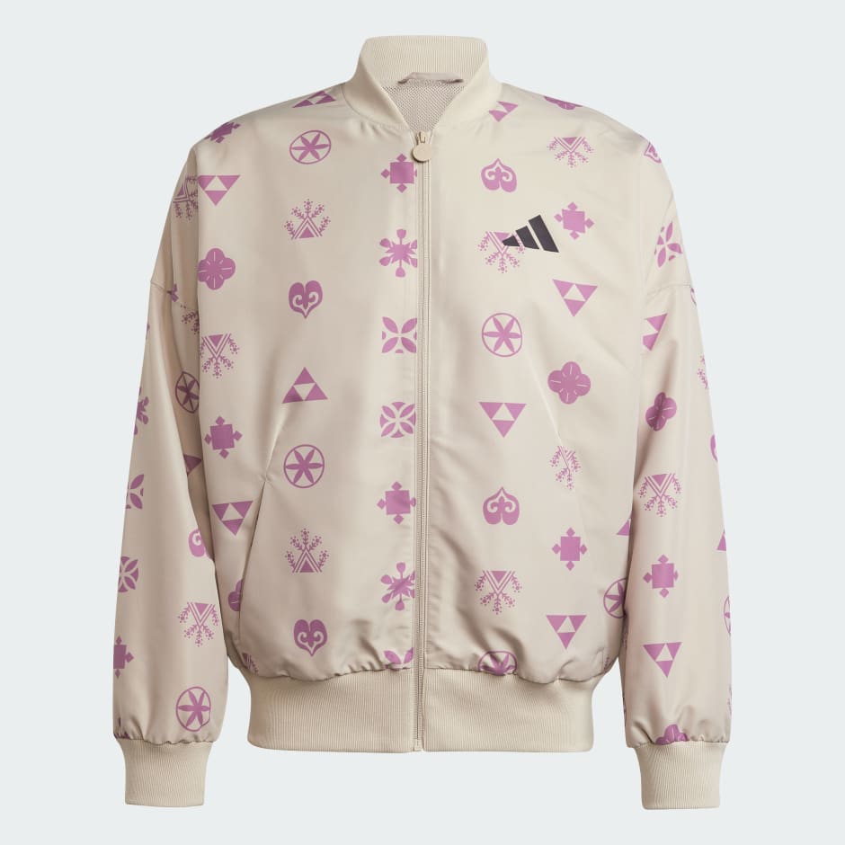 Bloom Sky Print Woven Bomber Jacket