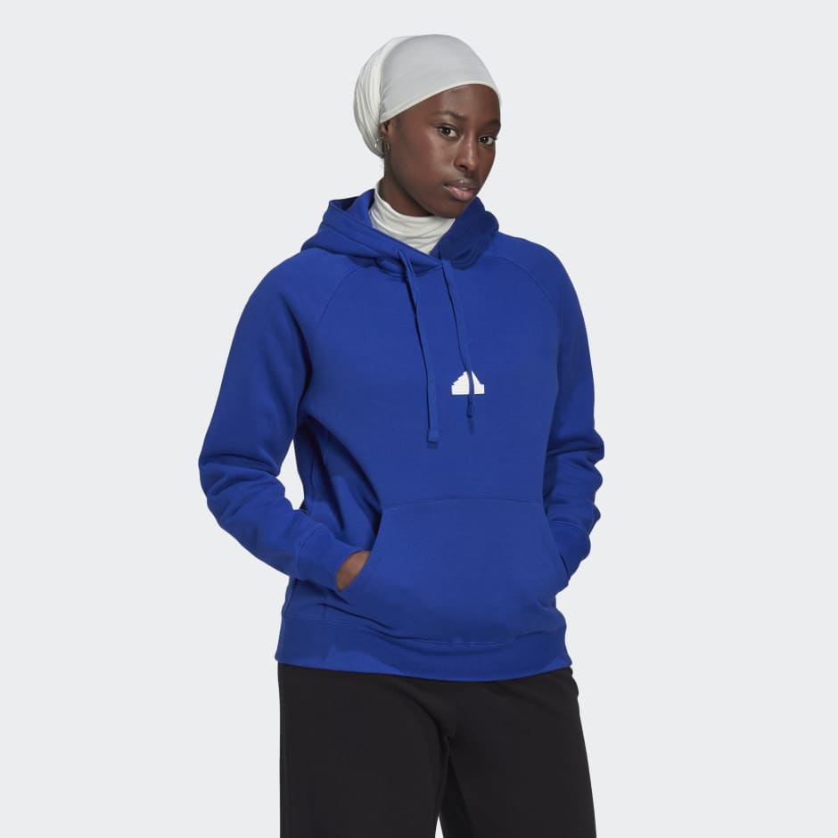 Clothing - Oversized Hooded Sweatshirt - Blue 