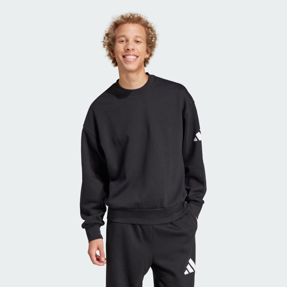 Sweat-shirt &agrave; capuche logo &agrave; 3 bandes coupe ample Essentials