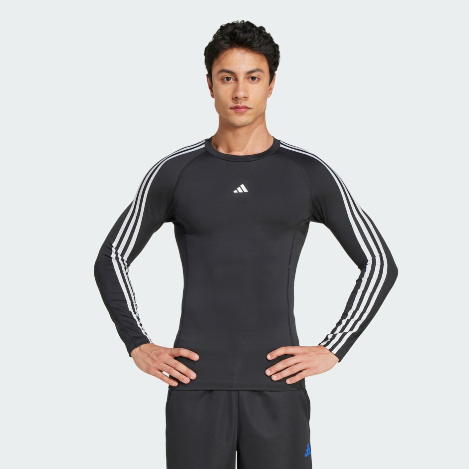 Kompresijska sportska majica dugih rukava Techfit 3-Stripes