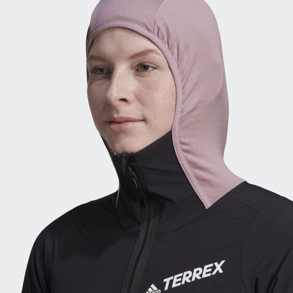 Women's Clothing - Techrock Flooce Wind Hooded Jacket - Purple | adidas ...