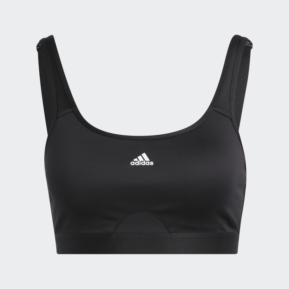 adidas Training - Brassière de sport maintien léger à découpe - Gris foncé