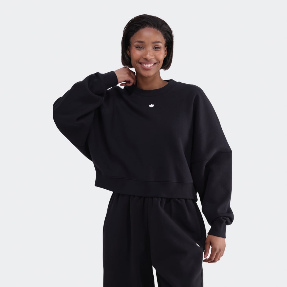 Essentials Fleece Long Oversized Crew Sweatshirt