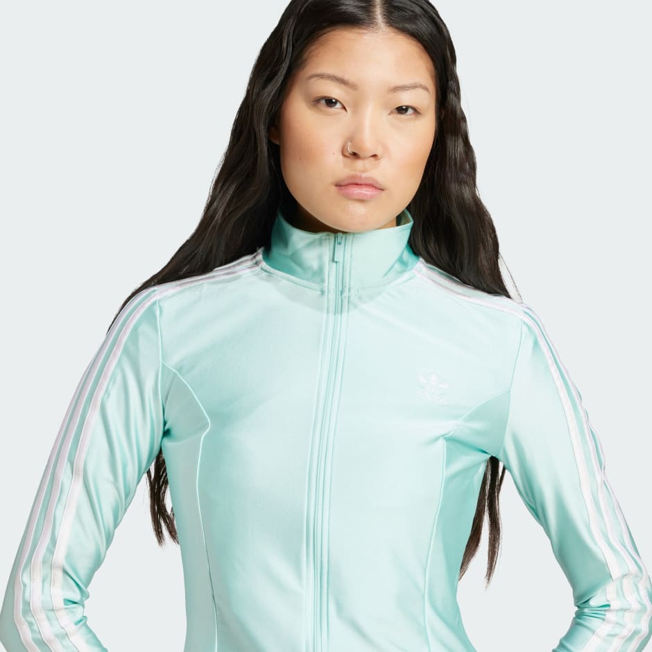 CLOTHING - Adicolor 3-Stripes Slim Track Top - Turquoise