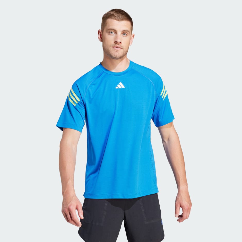 Men's Clothing - Train Icons 3-Stripes Training Tee - Blue | adidas Kuwait