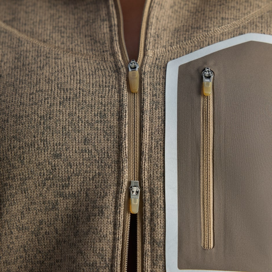 Strat intermediar de alergare adidas by Stella McCartney CLIMAWARM cu fermoar de sus p&acirc;nă jos