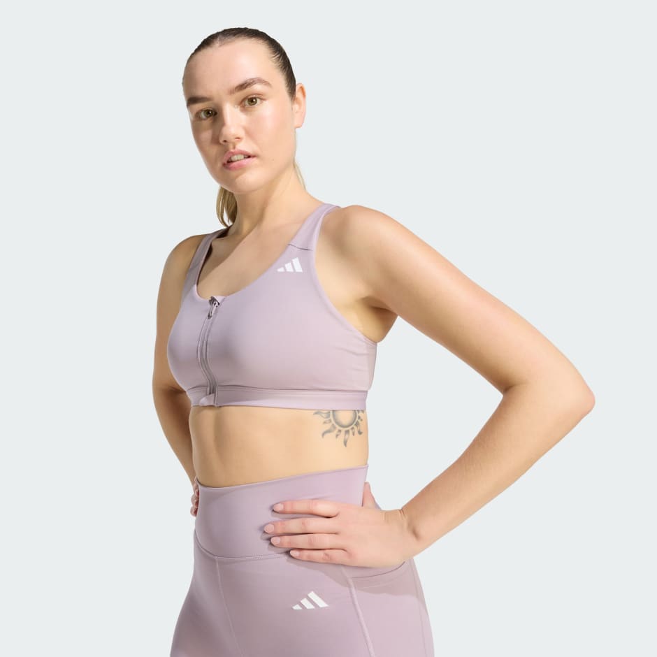 Optime Essentials Workout Zip-Front Medium Support Bra